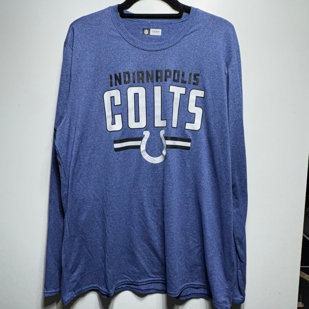 NFL Team Apparel Indianapolis Colts Shirt Mens XL Blue Heather Long Sleeve Tee